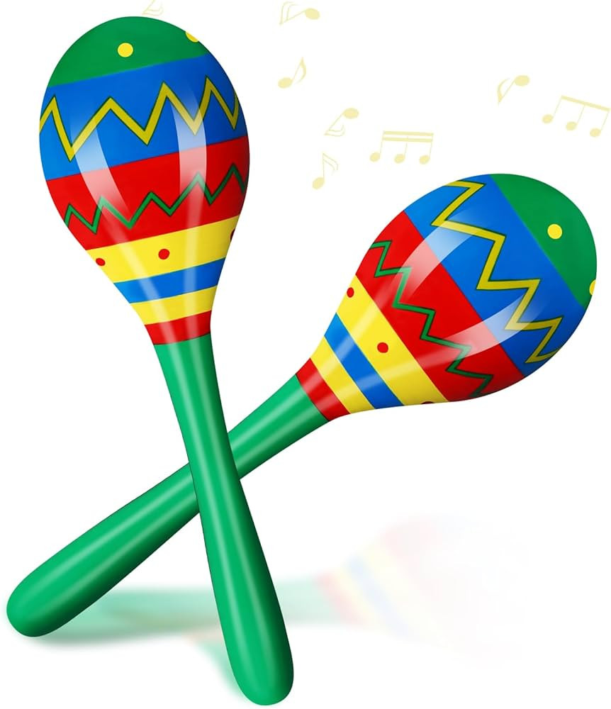 Relaxgiant 7.87 Inches Fiesta Wooden Maracas 2 Pcs Noisemaker for Mexican Fiesta Musical Maracas ... | Amazon (US)