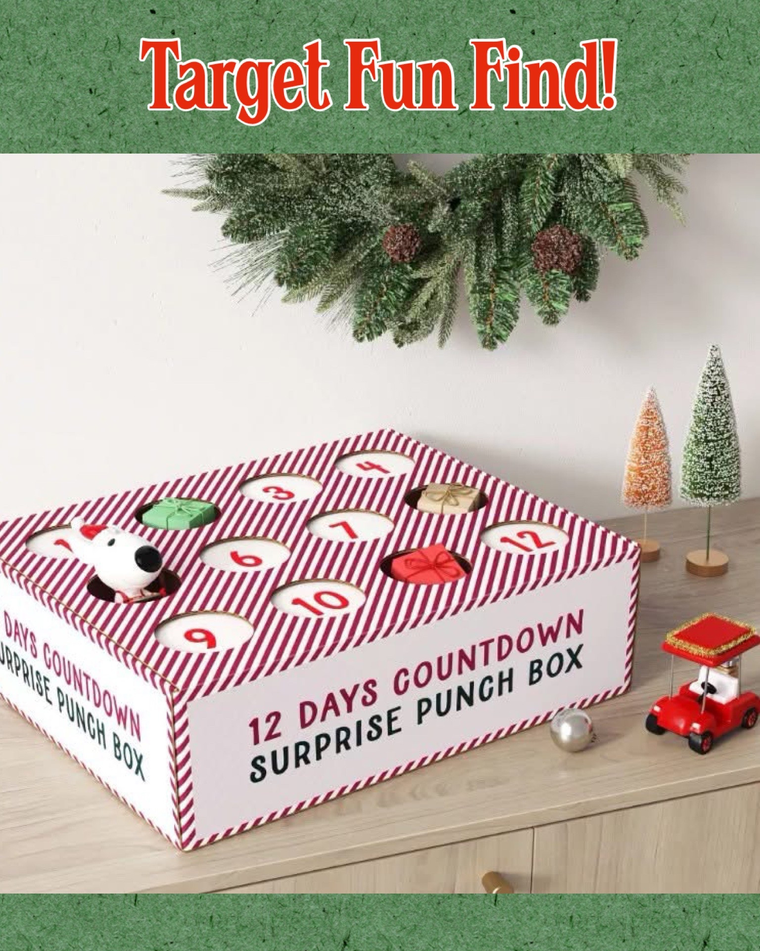 Target Fun Find! 🎯 Just launched, and I wanted to share early, as this sells out year after year. Target offers a 12 Day Countdown Surprise Punch Box that you can fill with anything you’d like. Such a fun way to make your own advent calendar, and each slot is a decent size so you have a lot of option in how this is filled. Sells out every single year!

#LTKSaleAlert #LTKSeasonal #LTKKids