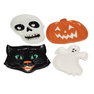 9&#34; Earthenware Scaredy Cat 3-D Candy Plates - Certified International | Target