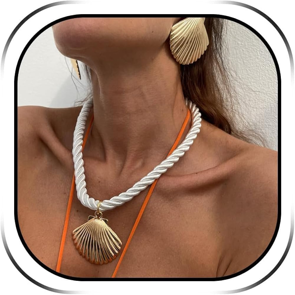 YANCHUN Starfish Necklace Gold Seashell Necklace Layered Puka Shell Necklaces Beach Charm Necklac... | Amazon (UK)
