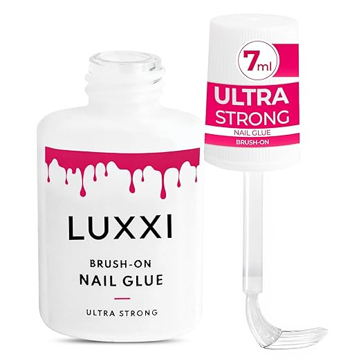 LUXXI Super Strong Brush On Nail Glue for Press On Nails | Best Extra Strength Nail Glue for Long... | Amazon (US)