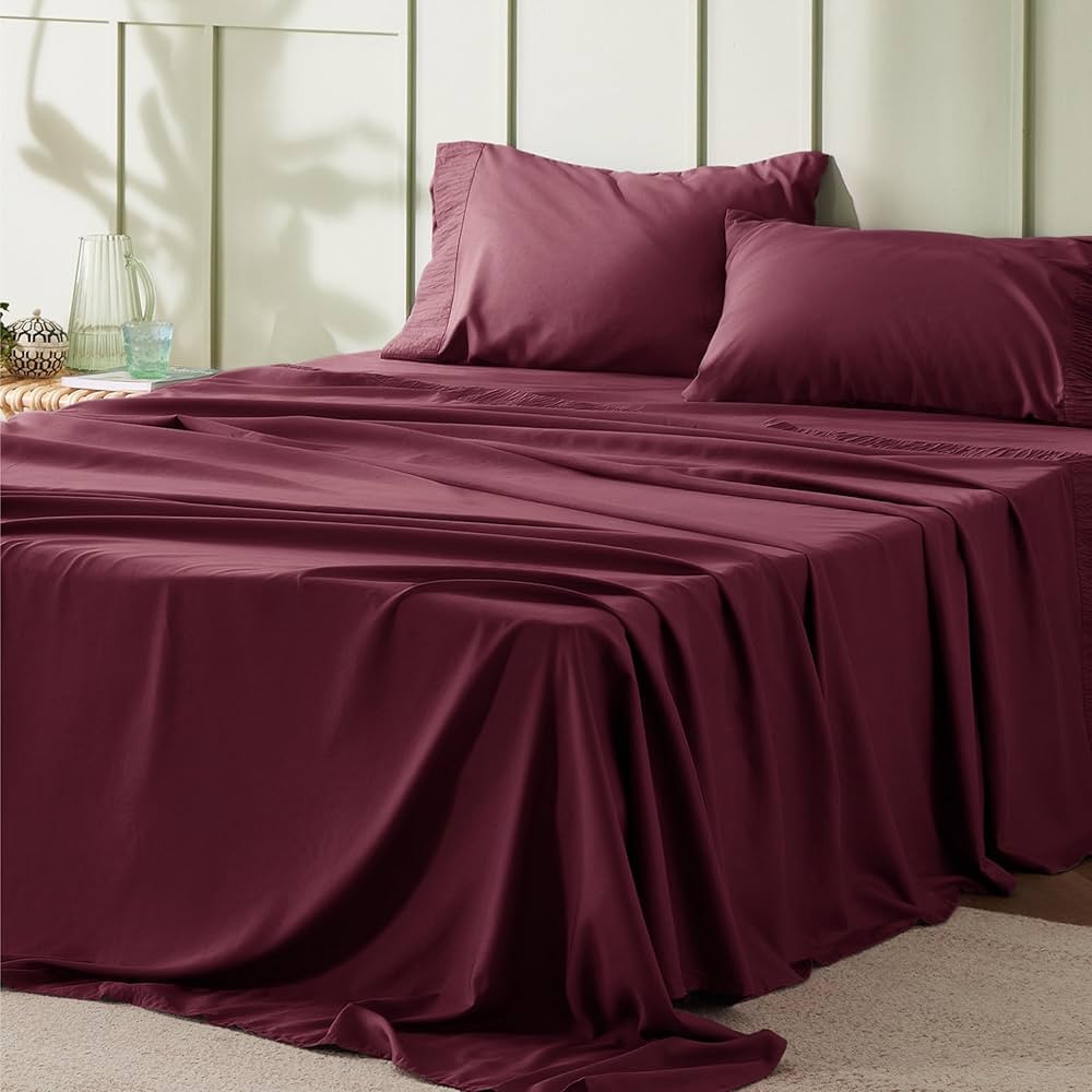 Bedsure Queen Sheet Set - 4 Pieces Soft Queen Size Sheets - Breathable & Cooling - Hotel Luxury -... | Amazon (US)