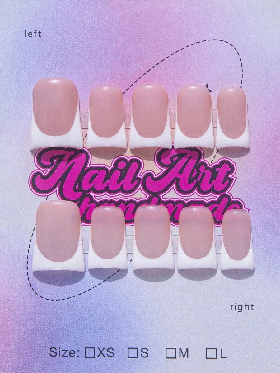 Square Handmade Nail Art Stickers, Y2K Hot Girl Style, Includes Nude, Purple, Gold, White Nail Ch... | SHEIN