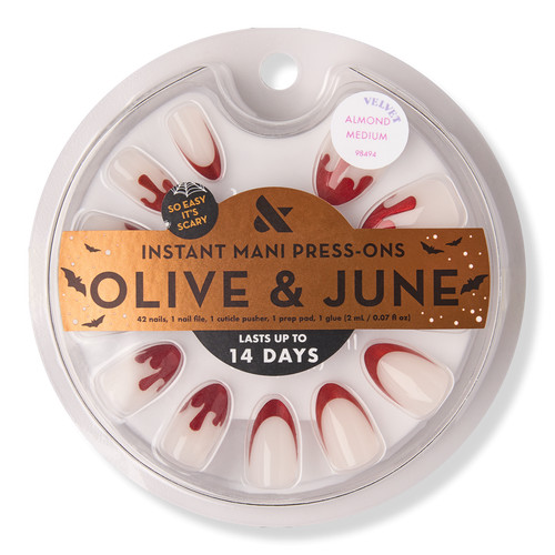Olive & June Instant Mani Halloween Press-On Nails Vampire Velvet French | Ulta