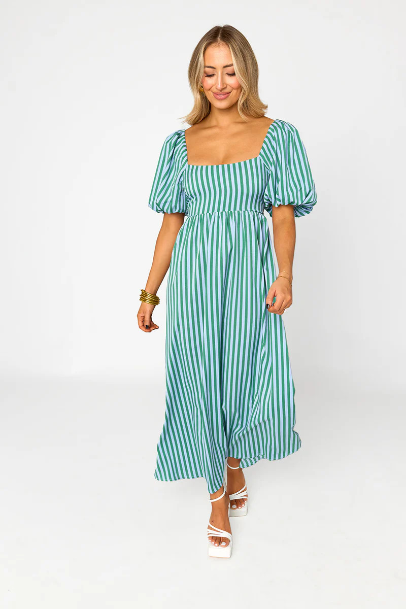 Delta Square Neckline Maxi Dress - Cucumber Water | BuddyLove