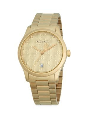 Gucci G-Timeless Goldtone Stainless Steel Bracelet Watch on SALE | Saks OFF 5TH | Saks Fifth Avenue OFF 5TH