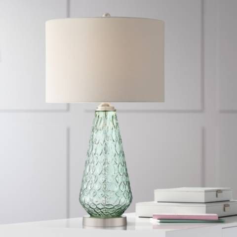 Julia Modern Coastal Seafoam Green Glass Table Lamp | Lamps Plus