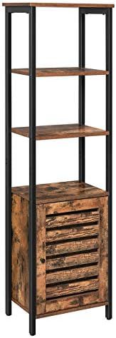 VASAGLE Lowell Tall Cabinet, 4-Tier Storage Cabinet with Door and Inside Adjustable Shelf, Steel ... | Amazon (US)
