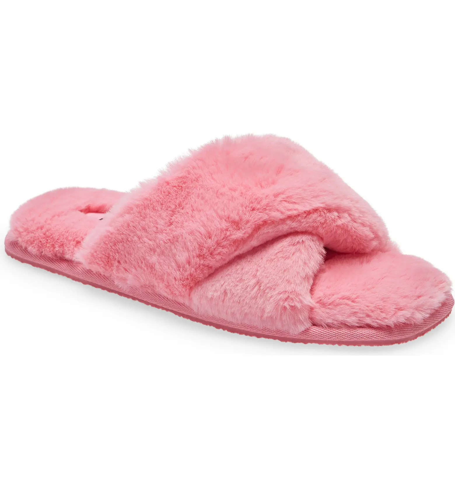 Mae Cross Strap Faux Fur Slipper | Nordstrom