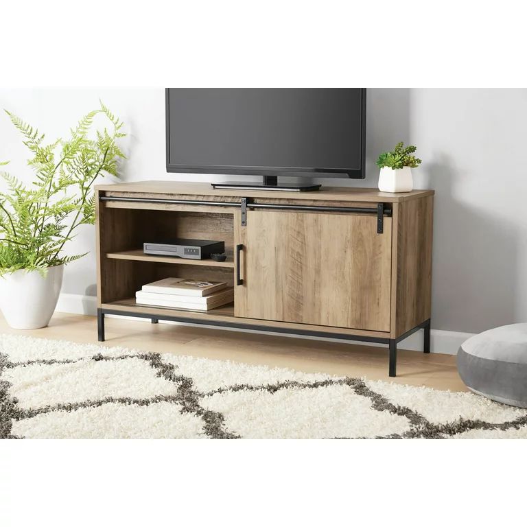 Mainstays TV Stand, for TVs up to 54", Rustic Weathered Oak Finish | Walmart (US)