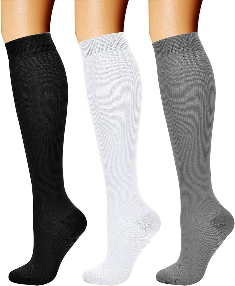 CHARMKING Compression Socks for Women & Men Circulation (3 Pairs) 15-20 mmHg is Best Support for ... | Amazon (US)