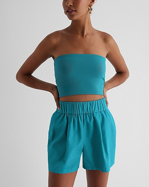 Stylist Super High Waisted Pleated Pull On Shorts | Express