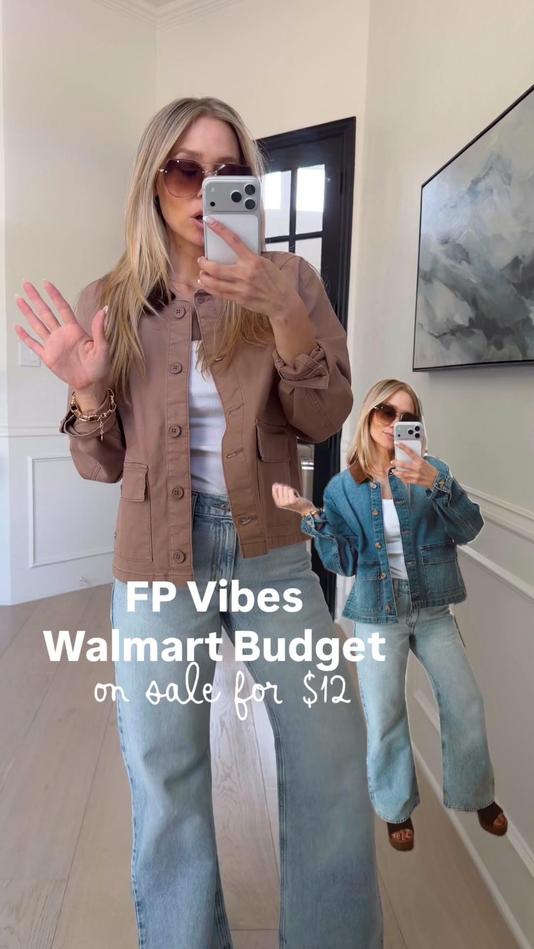 Walmart out here doing the MOST!!!!!!! Free People inspired barn jacket on sale for 🚨$12🚨 I have in the denim color too & LOVE!!!!! 

Wearing size m / up one size for boho fit! 

#walmart #walmartdeals #freepeopleinspired #fallfashion