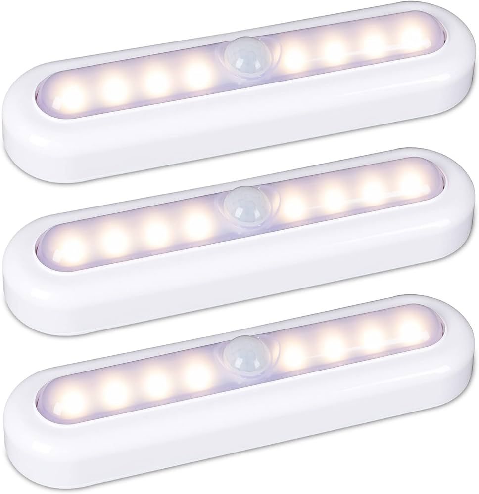 STAR-SPANGLED 3 Pack 7” Motion Sensor Lights Indoor Battery Operated, Stick on LED Light for Cl... | Amazon (US)