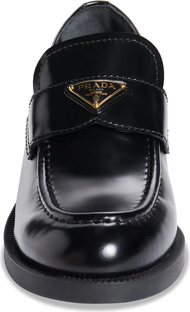 Prada Triangle Logo Patent Leather Loafer (Women) | Nordstrom | Nordstrom