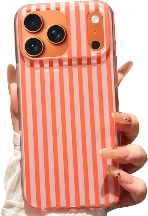 for iPhone 17 Pro Max Case Striped Phone Cases Cute Women Girly Trendy Shockproof Slim Soft TPU a... | Amazon (US)