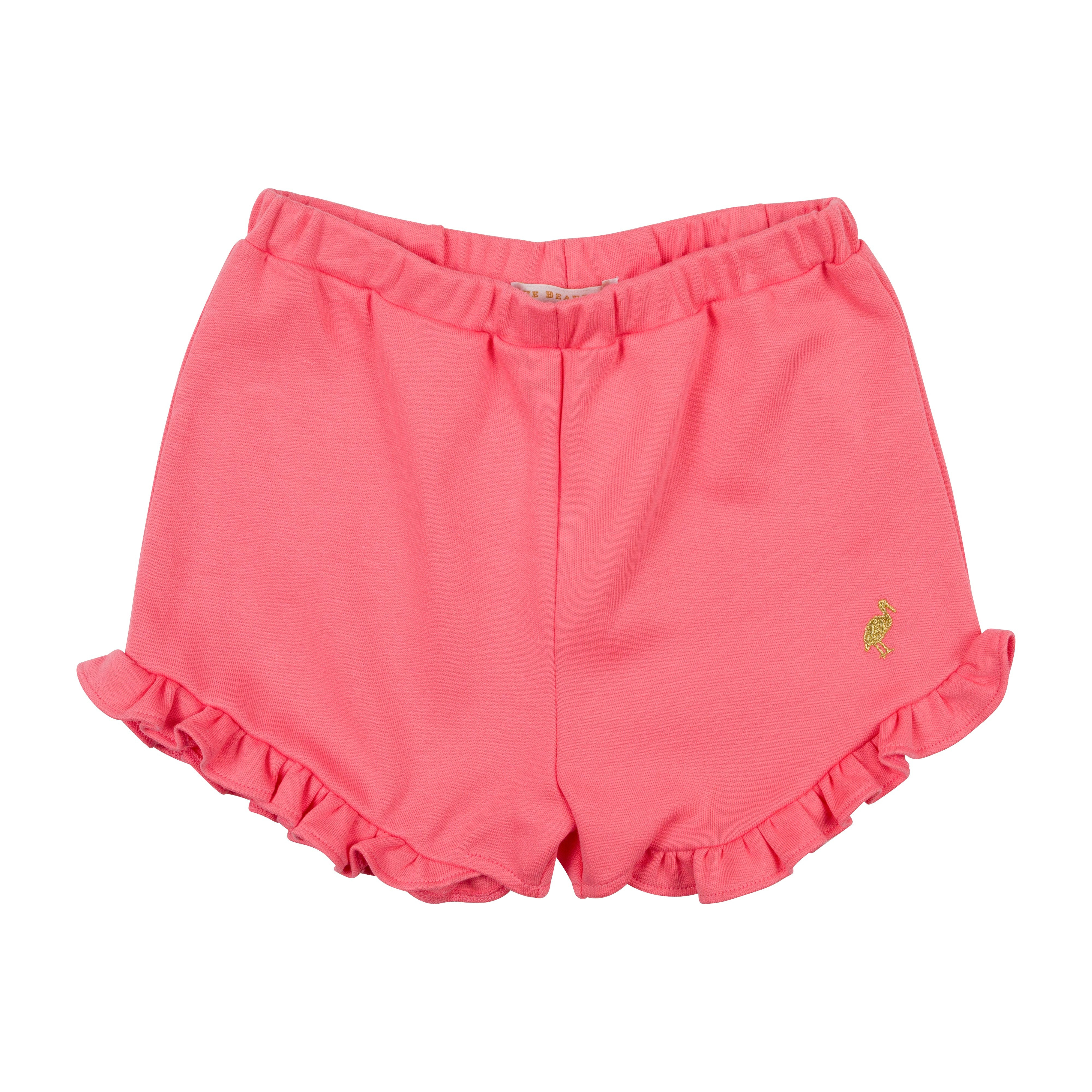 Shelby Anne Shorts - Parrot Cay Coral with Metallic Gold Stork | The Beaufort Bonnet Company