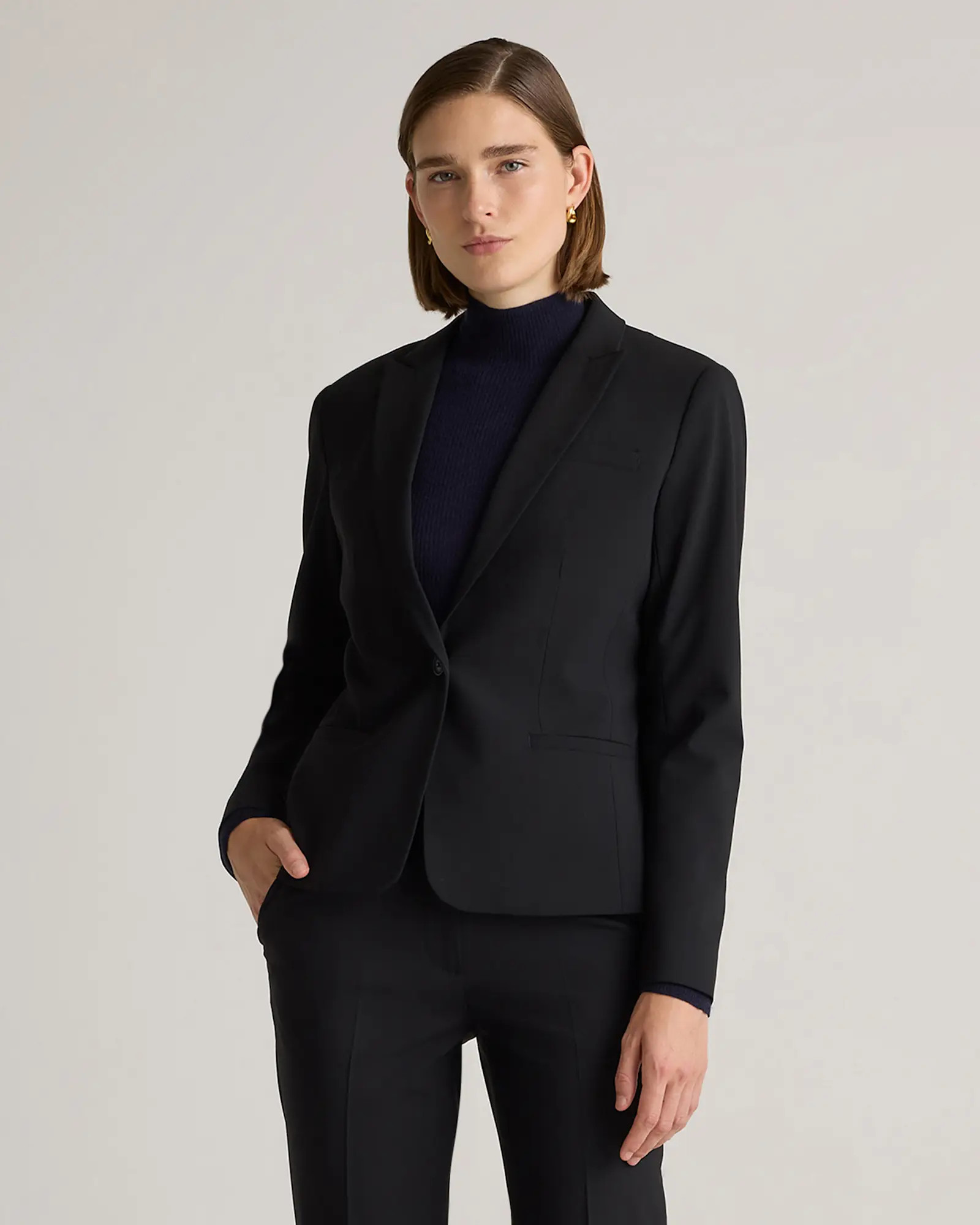 Italian Wool Tailored Blazer in Black | Quince