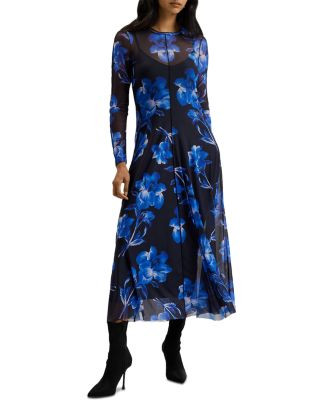 Ted Baker Rozeen Mesh Long Sleeve Printed Dress  | Bloomingdale's Women | Bloomingdale's (US)