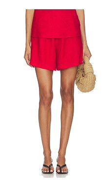 DONNI. x REVOLVE The Linen Midi Short in Bell Pepper from Revolve.com | Revolve Clothing (Global)