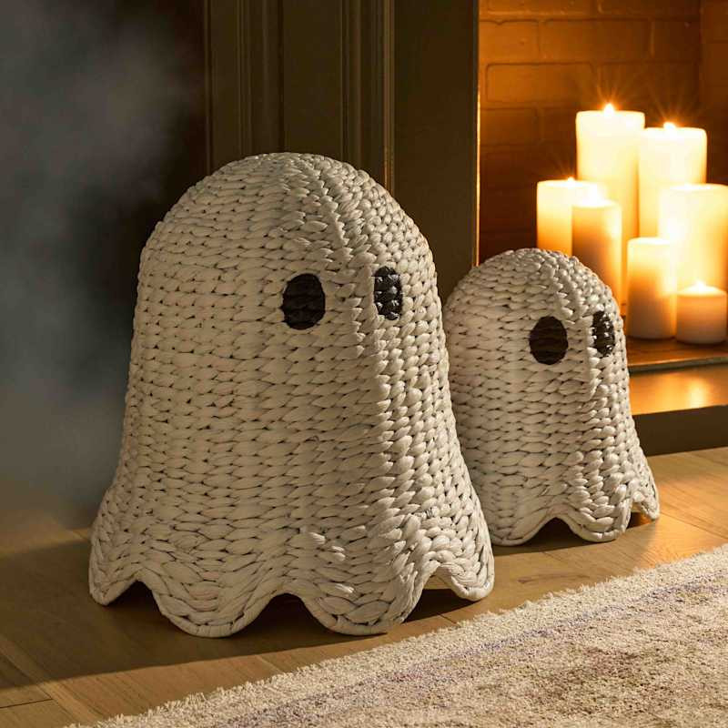 White Woven Ghost Decor, 15.7" | At Home