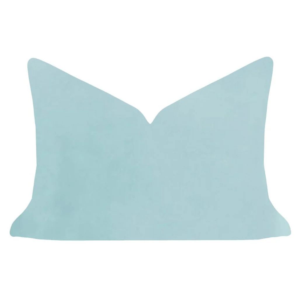 Spa Blue 14x20 Solid Velvet Pillow | Laura Park Designs