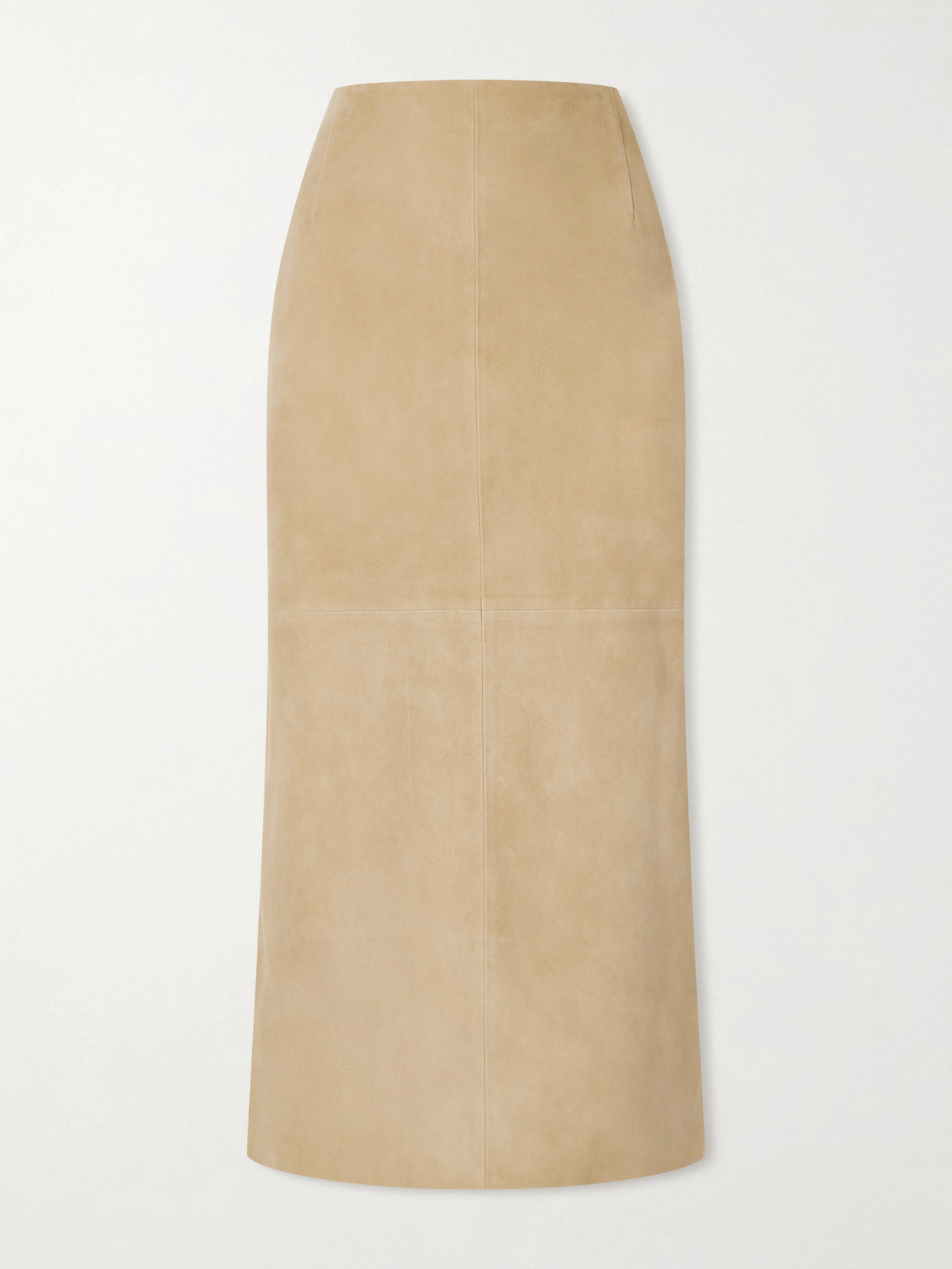 Nour Hammour - Selly Suede Midi Skirt - Sand | NET-A-PORTER (UK & EU)
