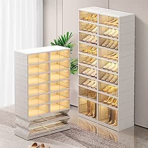 CIMLORD 9-Tier Foldable Shoe Rack Organizer for Closet 18-36Pairs Plastic Shoe Rack Shelf Collaps... | Amazon (US)