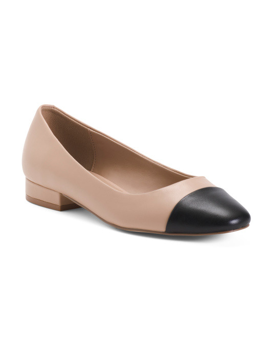 Leather Blair Cap Toe Flats | TJ Maxx