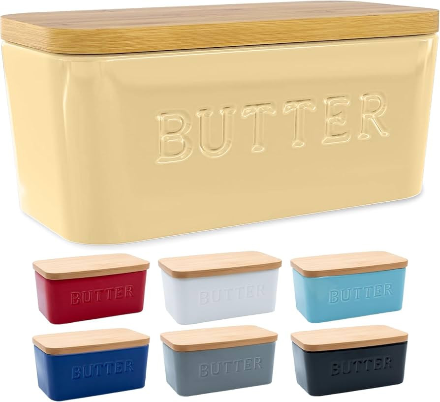 PriorityChef Large Butter Dish with Lid for Countertop, Ceramic Butter Container With Airtight Co... | Amazon (US)