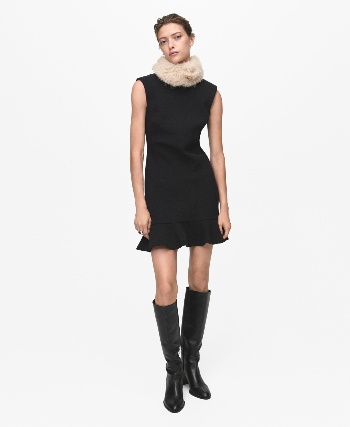 Mango Women's Short Ruffle Dress - Black | Macy's