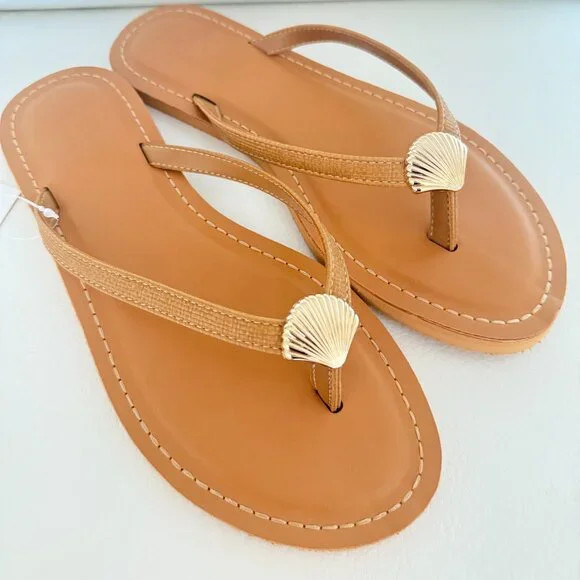 NWT CALYPSO ST. BARTH MARINER FLIP FLOPS SANDALS DARK NATURAL 9 | Poshmark
