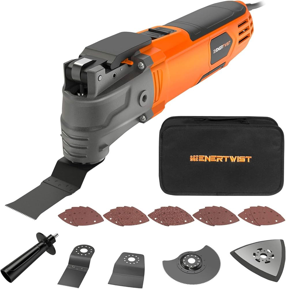 ENERTWIST Oscillating Tool, 4.2 Amp Oscillating Multitool Kit with 5° Oscillation Angle, 6 Varia... | Amazon (US)