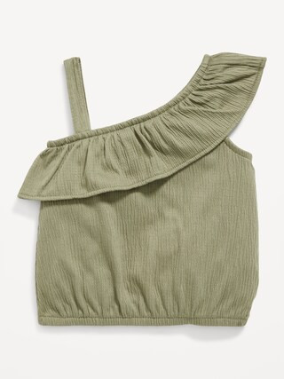 Ruffled Puckered-Jacquard Knit One-Shoulder Top for Baby | Old Navy (US)