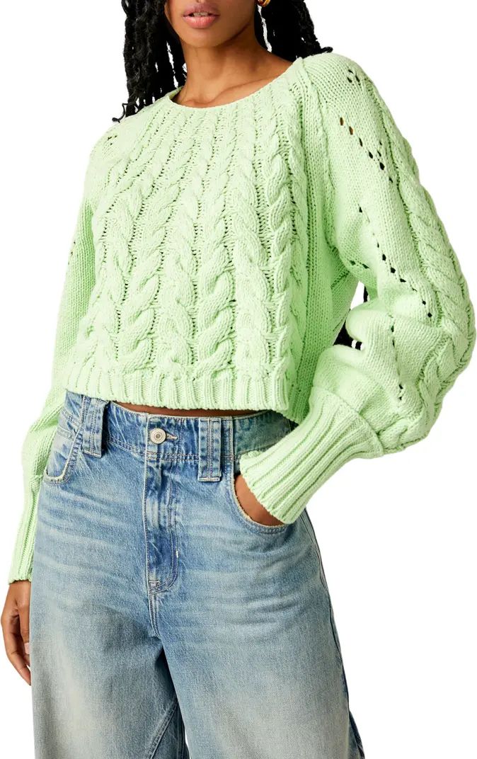 Free People Sandre Cable Stitch Pullover Sweater | Nordstrom | Nordstrom