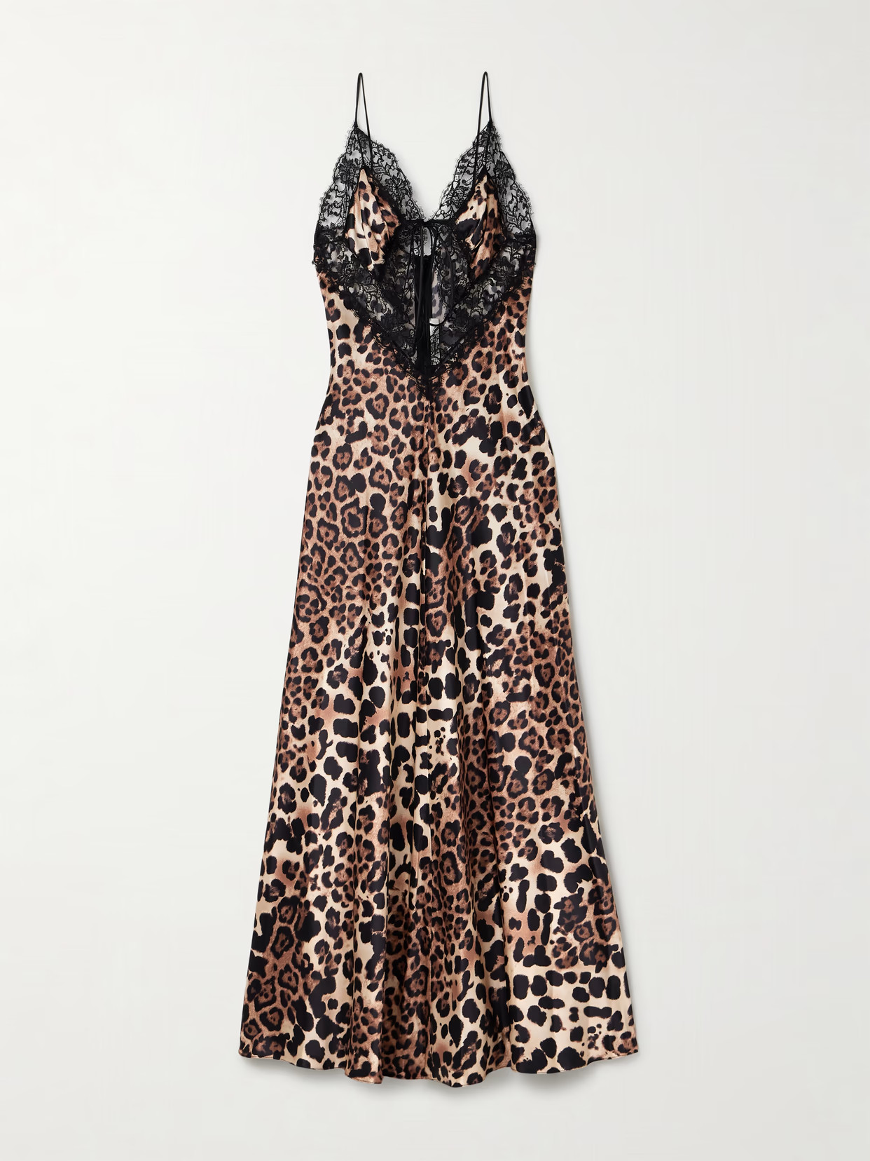 Rodarte - Cutout Lace-trimmed Leopard-print Silk-satin Maxi Dress - Animal print | NET-A-PORTER (US)
