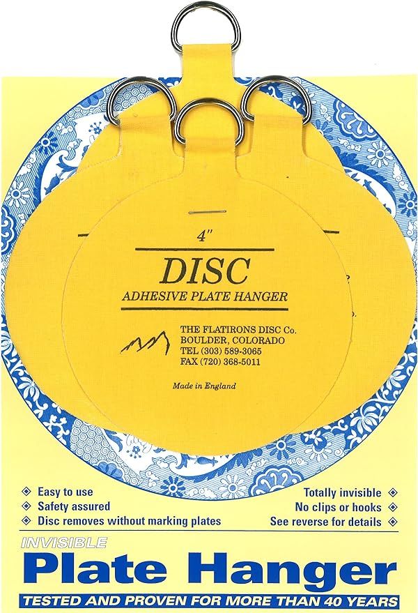 Invisible English Disc Adhesive Large Plate Hanger Set (4-4 Inch Hangers) | Amazon (US)