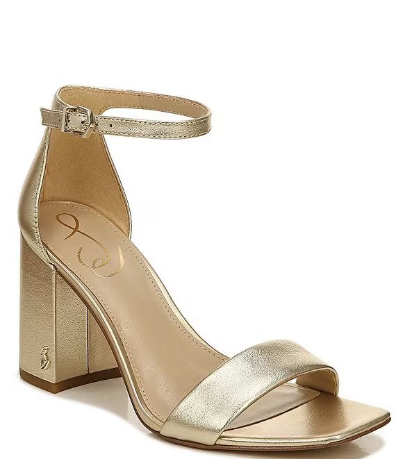 Sam Edelman Daniella Leather Ankle Strap Square Toe Dress Sandals | Dillard's | Dillard's