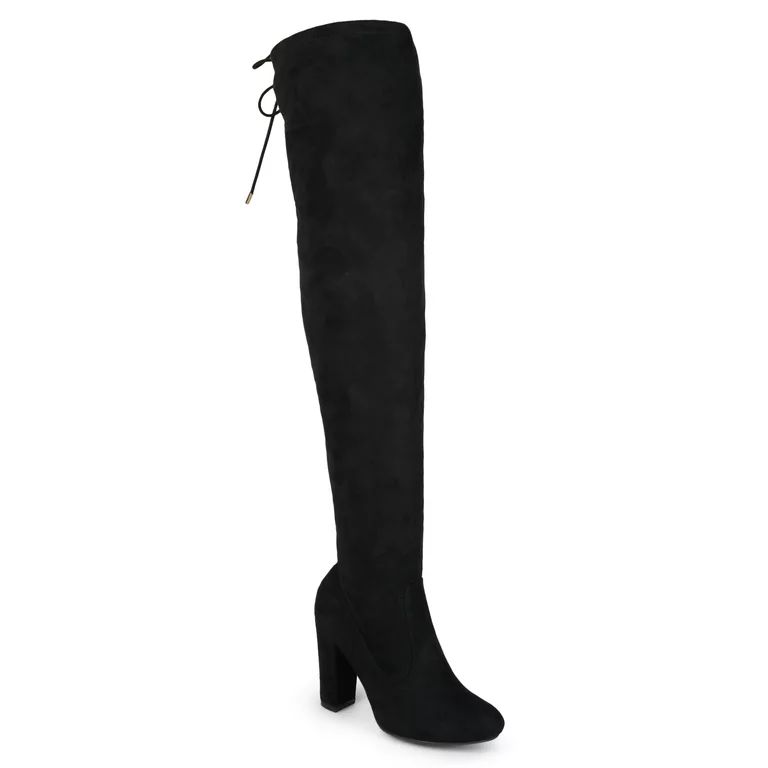 Women's Over-the-knee High Heel Faux Suede Wide Calf Boots | Walmart (US)