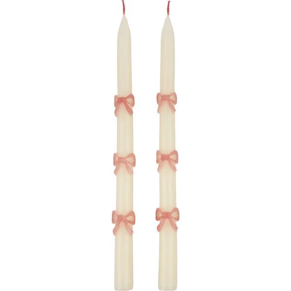 Pink Bow Taper Candles | Maisonette