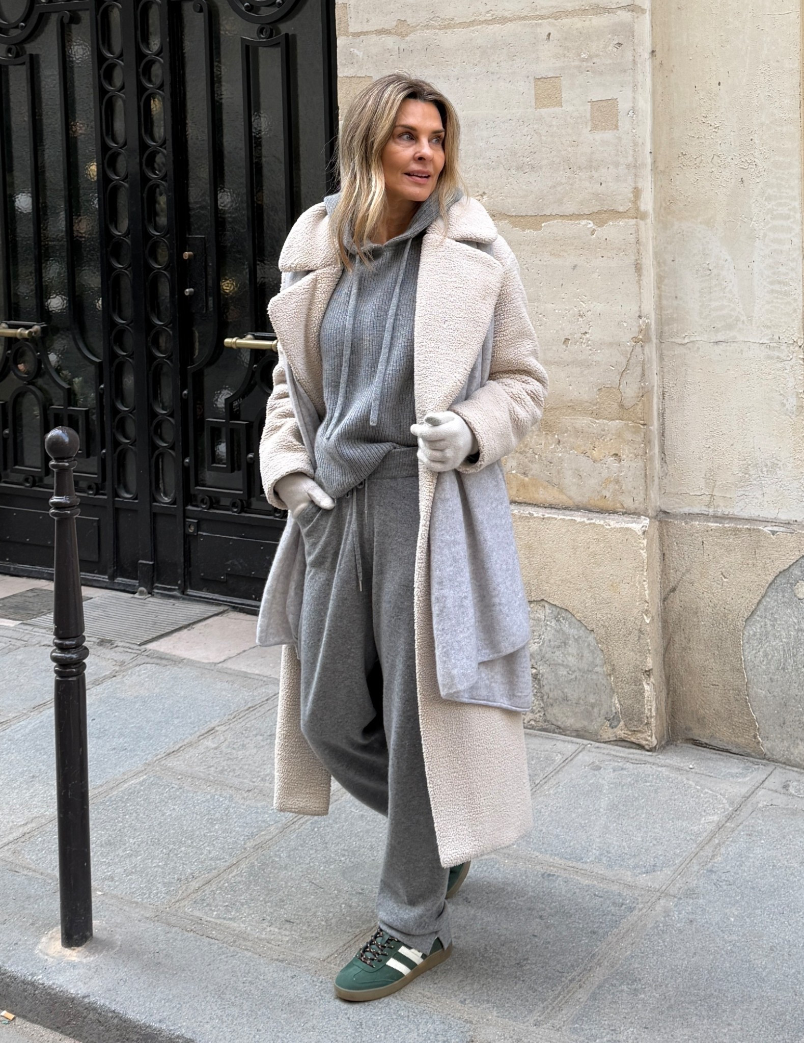 -Quince cashmere I’m traveling home in. Pants are thin but warm, do not stretch out.  Hoodie is very warm, ended up near wearing the Aritiza long sleeve top and cashmere wrap. 
-sneaker TTS 


#LTKFindsUnder100 #LTKOver40 #LTKTravel