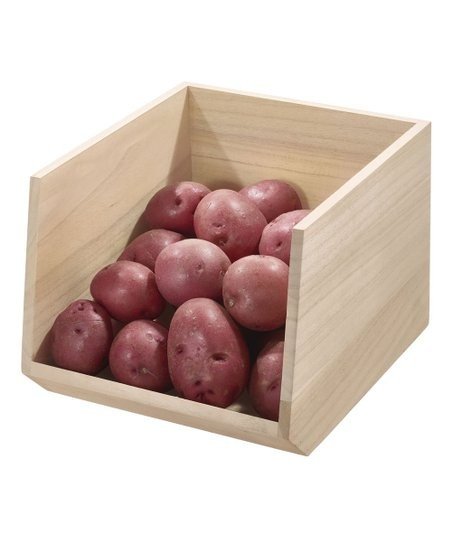 Beige Eco Paulownia Wood Open-Front Storage Bin | Zulily