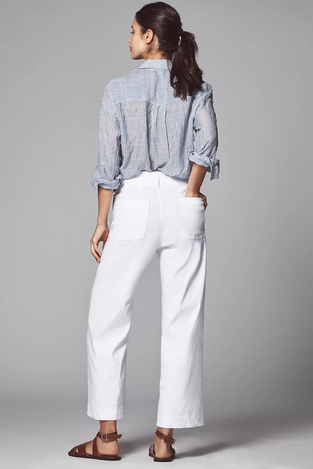 Colette Magic Fabric Scallop-Pocket Pants by Maeve | Anthropologie (US)