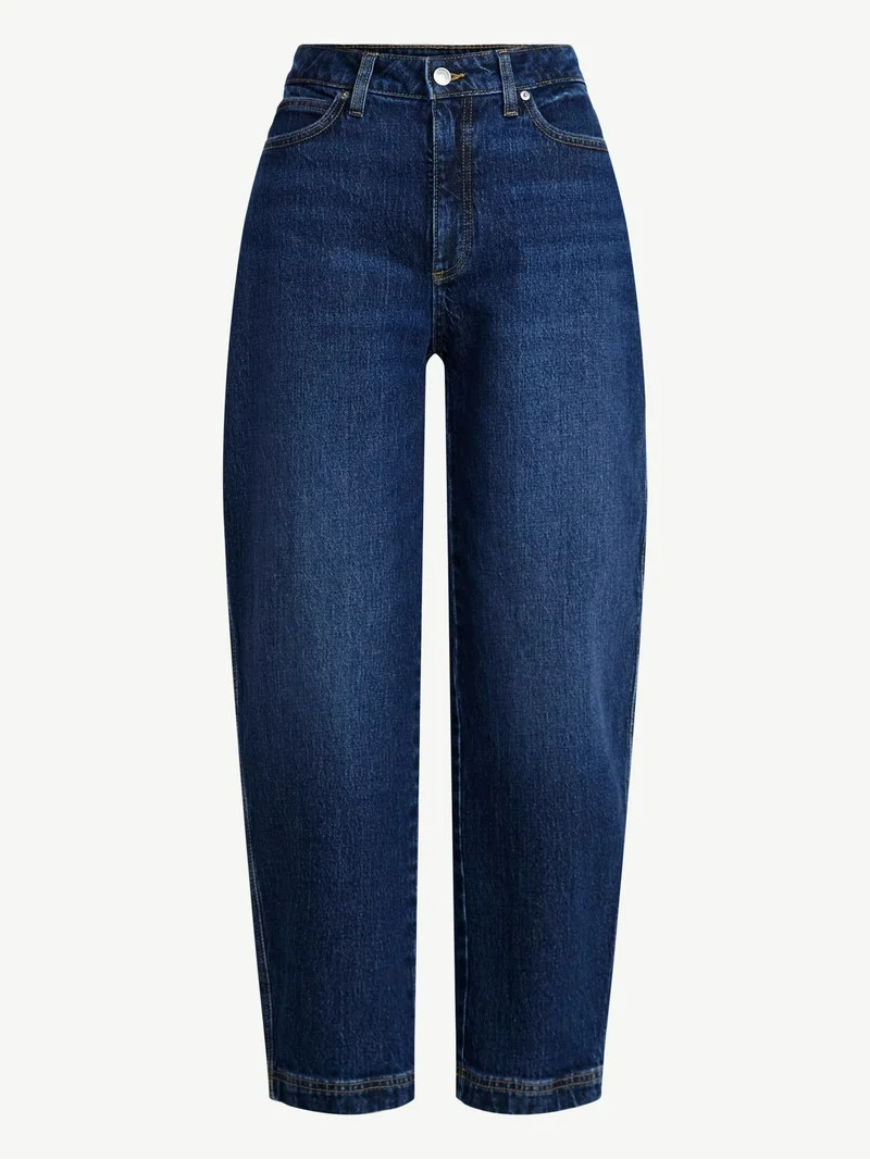 Free Assembly Women's Midrise Wide Leg Release Hem Jeans, 24" Inseam, Sizes 0-20 | Walmart (US)