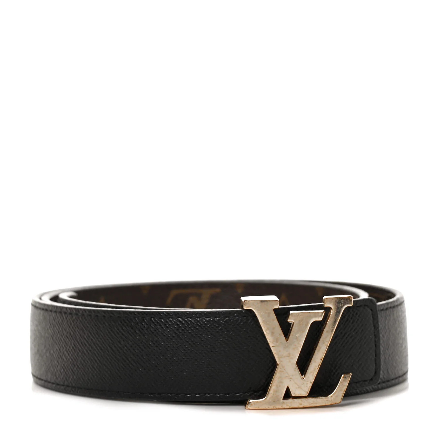 LOUIS VUITTON Calfskin Monogram 30mm LV Initiales Reversible Belt 80 32 Black | FASHIONPHILE | Fashionphile