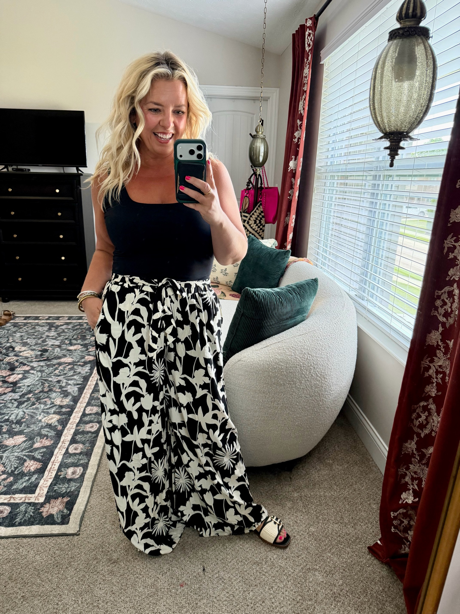 I have these light weight, breezy pants in soooo many patterns bc they are perfect to still keep you cool in the summer! I got my true size large & I’m 5’2” so they are a tad long on me I also own this tank in 4 colors bc I love it so much!

#LTKOver40 #LTKMidsize #LTKPetite