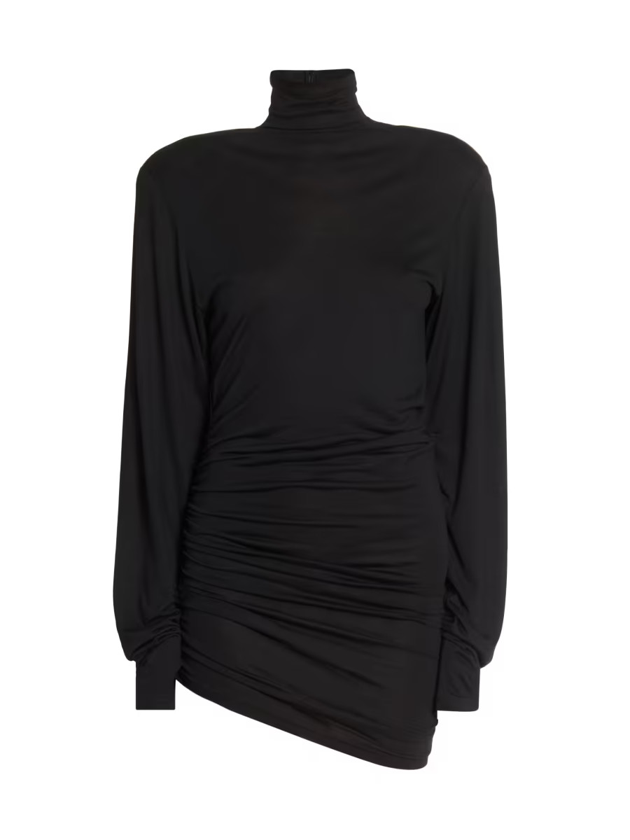 Jacquemus Spallina Ruched Turtleneck Body-Con Minidress | Saks Fifth Avenue | Saks Fifth Avenue