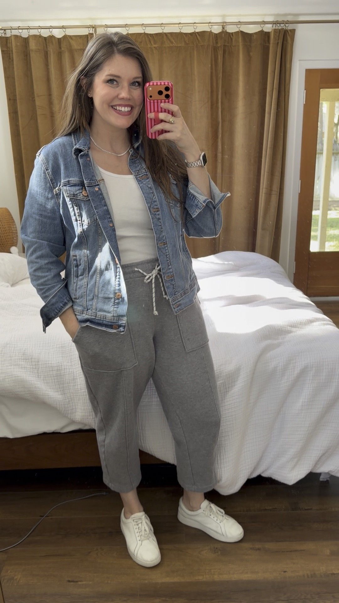Causal outfit idea! Everything is old, so linked what I could and found similar options for you!
......
Barrel sweatpants fleece sweatpants cropped sweatpants ankle sweatpants casual pants comfy pants comfy outfit casual outfit travel look travel outfit white tank top white tank blue jean jacket denim jacket white sneakers leather sneakers casual sneakers walking sneakers walking shoes European style trip look spring trends summer trends bezel necklace diamond necklace bezel diamond necklace Madewell necklace electric picks necklace silver necklace silver jewelry Apple watch band mom look mom uniform airplane look airplane outfit airport look airpot outfit midsize fashion midsize style midsize outfit 

#LTKxMadewell #LTKMidsize #LTKootd