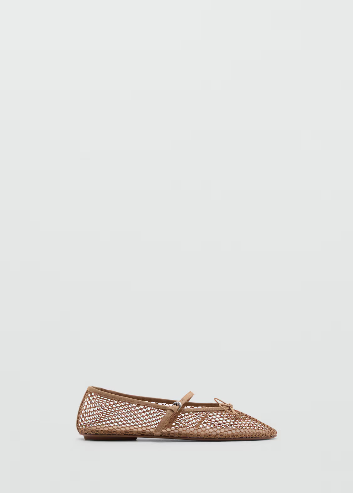 Mesh ballerina flats with buckle strap - Women | MANGO United Kingdom | MANGO (UK)