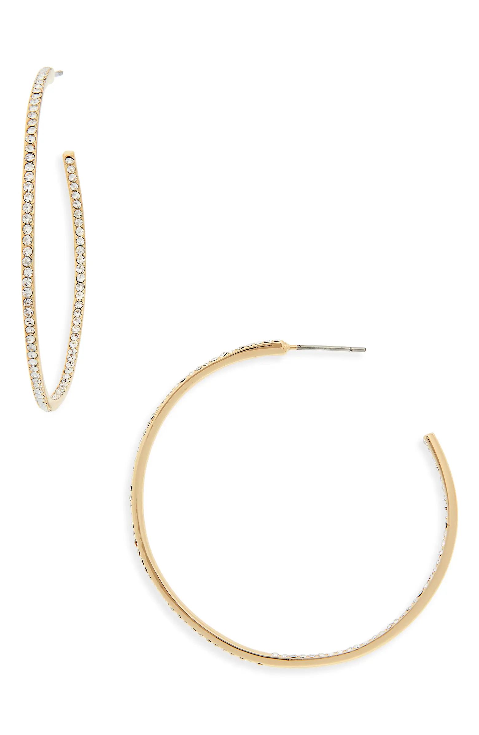 Medium Seamless Pavé Hoop Earrings | Nordstrom